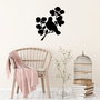 Wallity Rose And Bird - 439 Decoración de Pared en Metal Negro